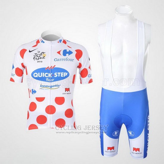 2010 Cycling Jersey Quick Step Floor Lider Red and White Short Sleeve and Bib Short